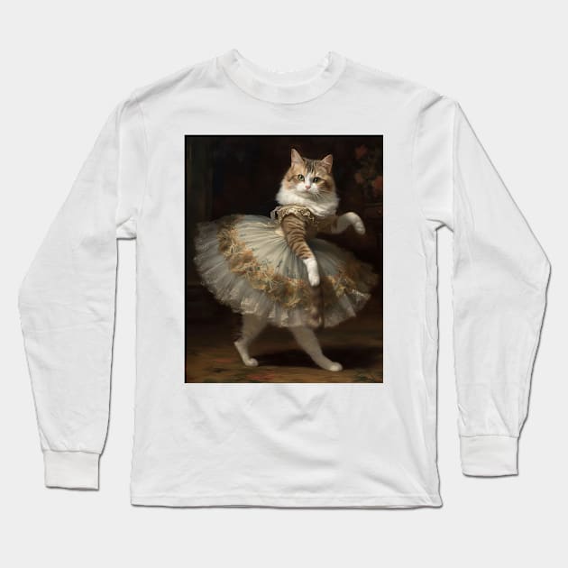 Ballet Cat 4 Long Sleeve T-Shirt by summer-sun-art